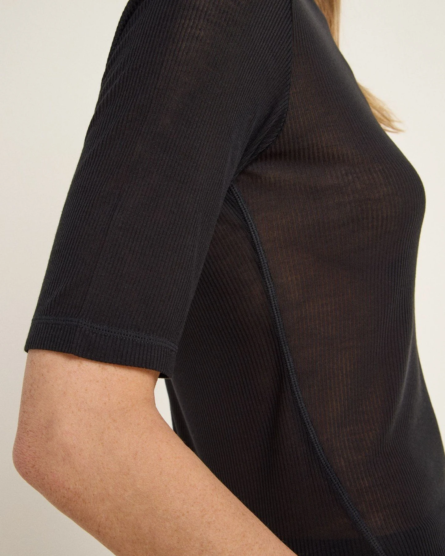 Stehkragenshirt Schwarz – Ansicht 4