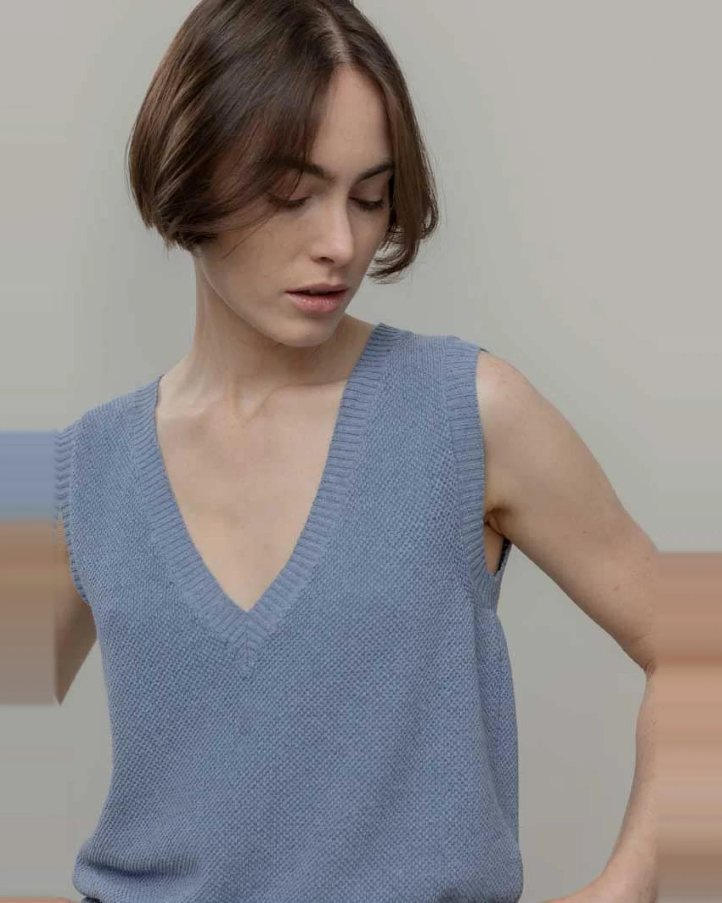 Rifò Damen vegan Oberteil Elodie Blue – Ansicht 2