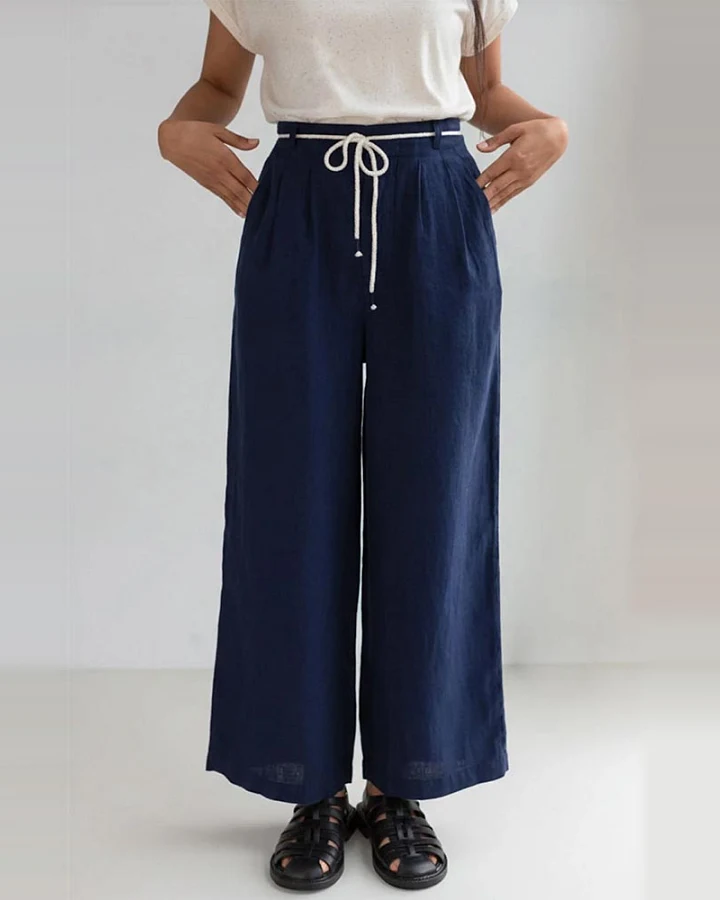 TWOTHIRDS Damen vegan Hose Sanvito Blau