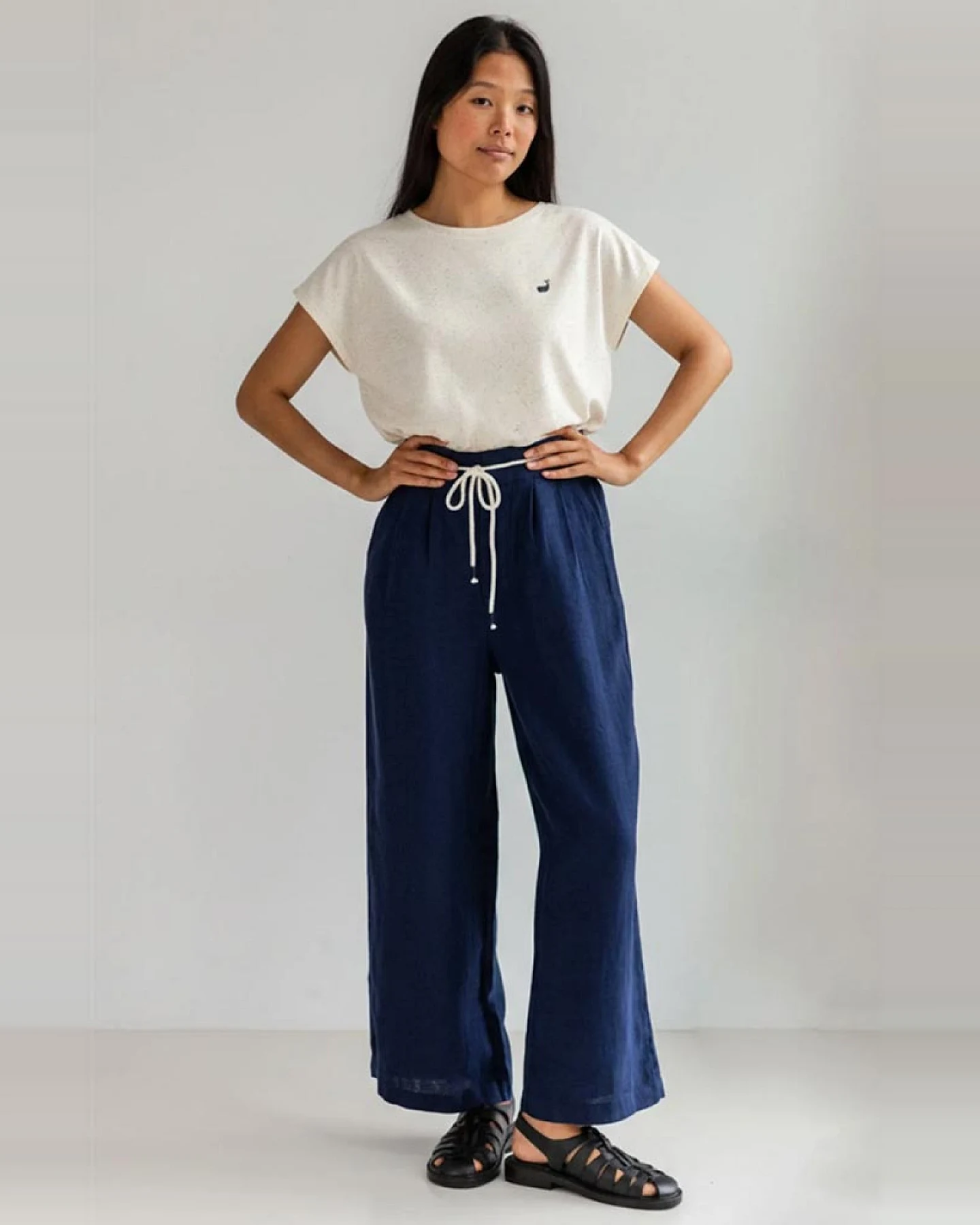 TWOTHIRDS Damen vegan Hose Sanvito Blau – Ansicht 2