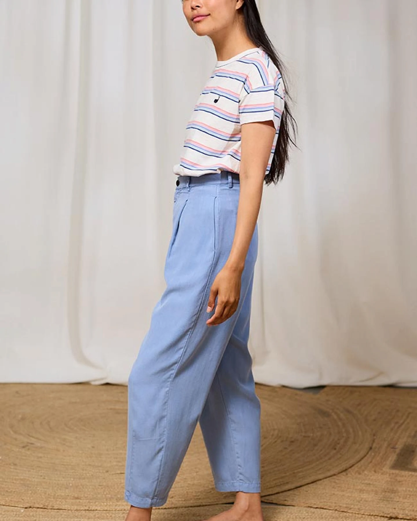 TWOTHIRDS Damen vegan Hose Haruku Denim Blau – Ansicht 2
