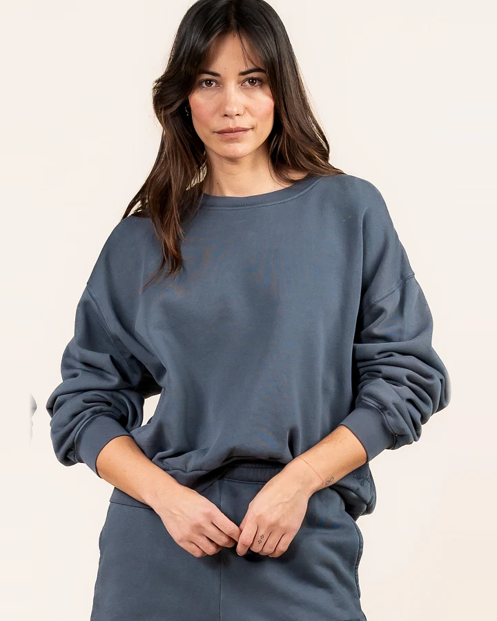 Kuyichi Damen vegan Sweatshirt Mohnblume Vintage Grau
