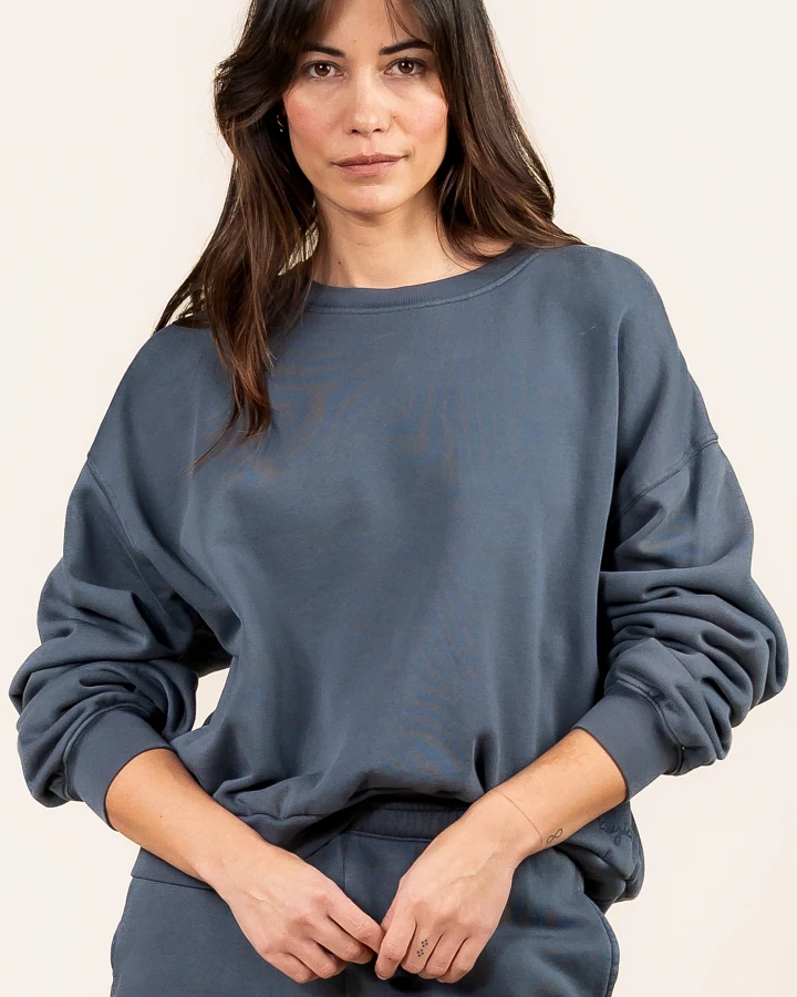 Kuyichi Damen vegan Sweatshirt Mohnblume Vintage Grau
