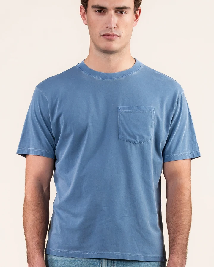Kuyichi Herren vegan T-Shirt Ralph Steel Blue