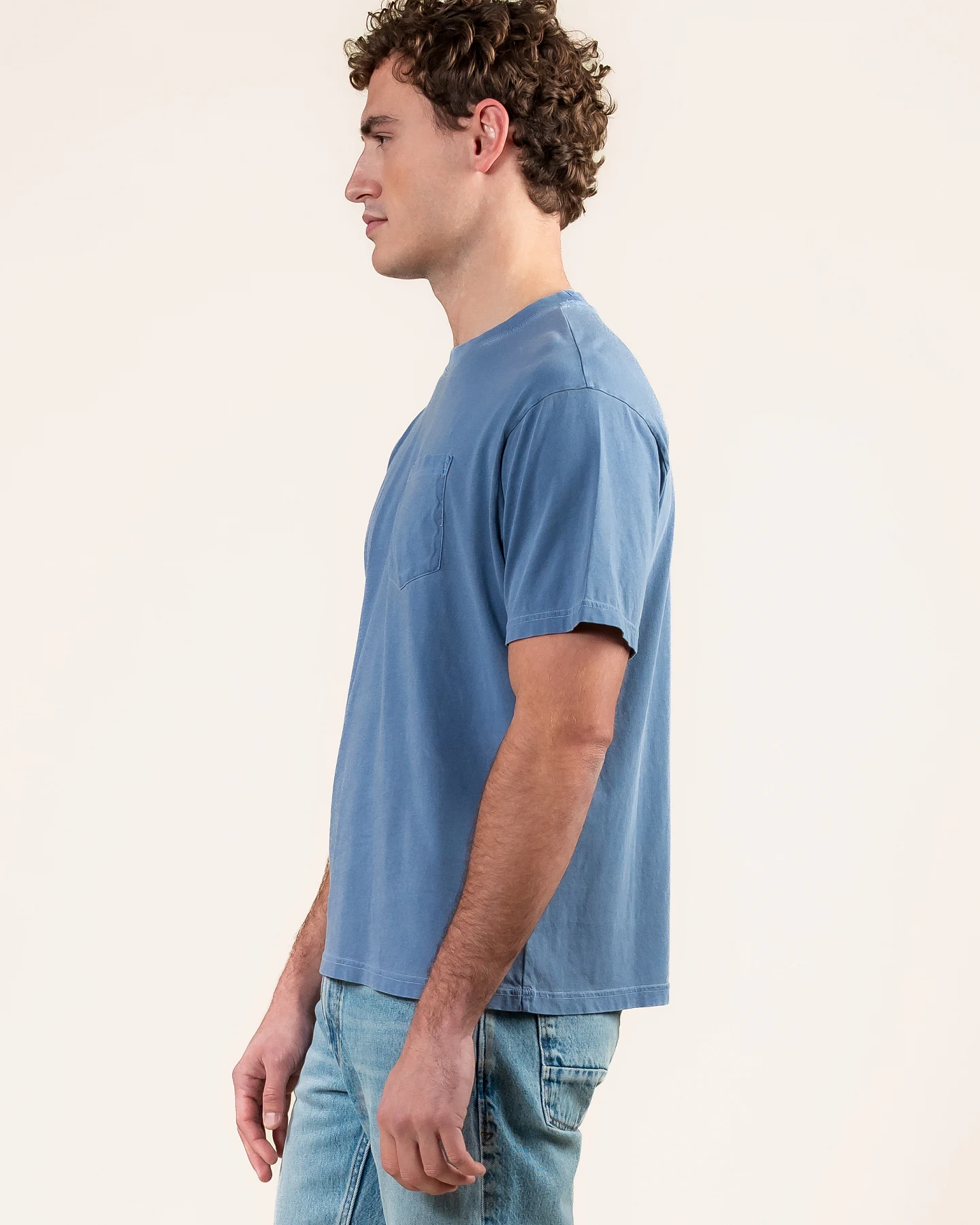 Kuyichi Herren vegan T-Shirt Ralph Steel Blue – Ansicht 2