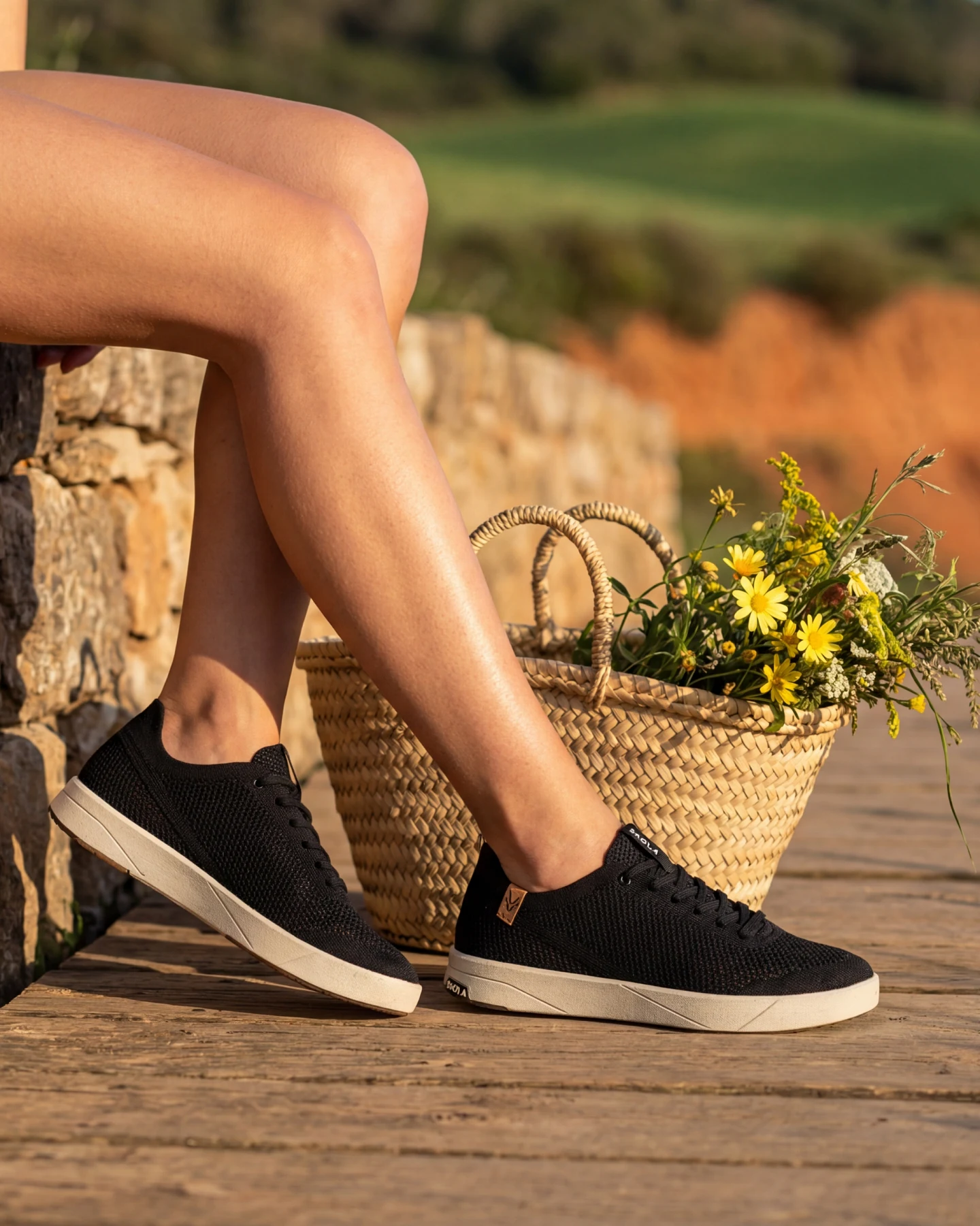SAOLA Damen vegan Sneaker Damen Ezo Schwarz – Ansicht 2