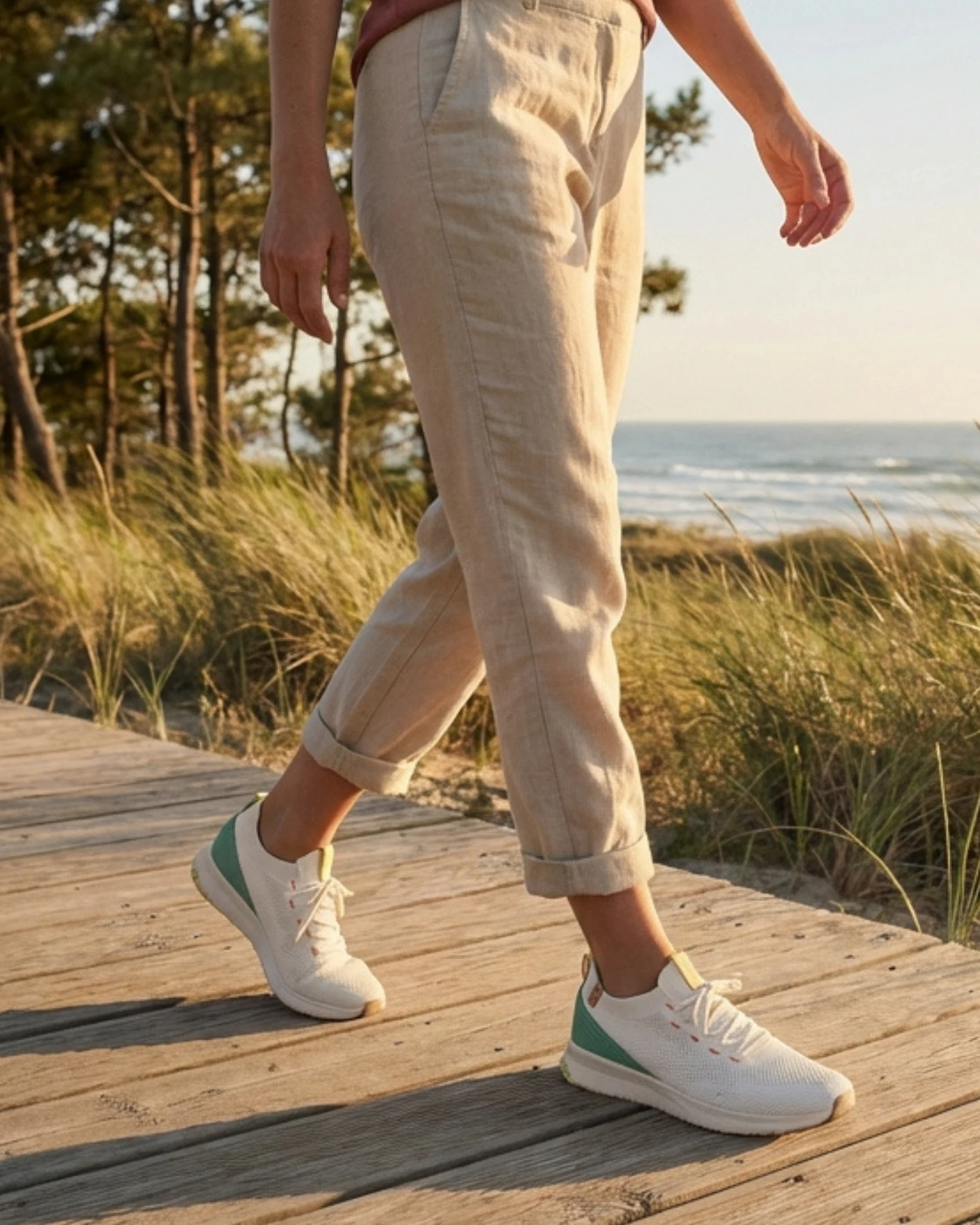 SAOLA Damen vegan Sneaker Damen Tsavo 3 Weiß Grün – Ansicht 2