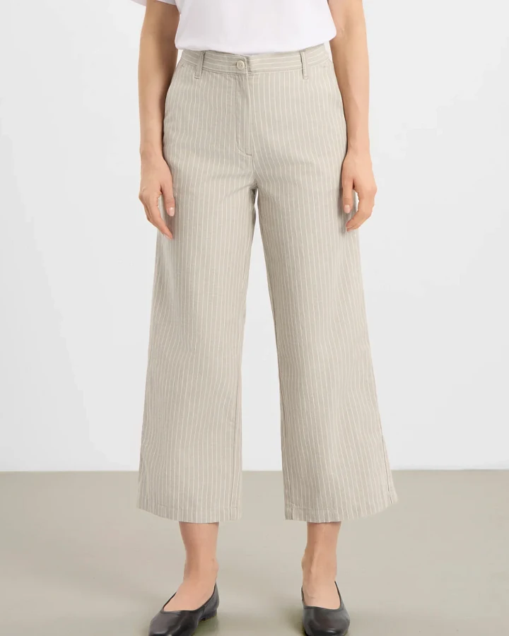 LAURIE Damen vegan Hose Lily Straight Cropped Pebble Stone