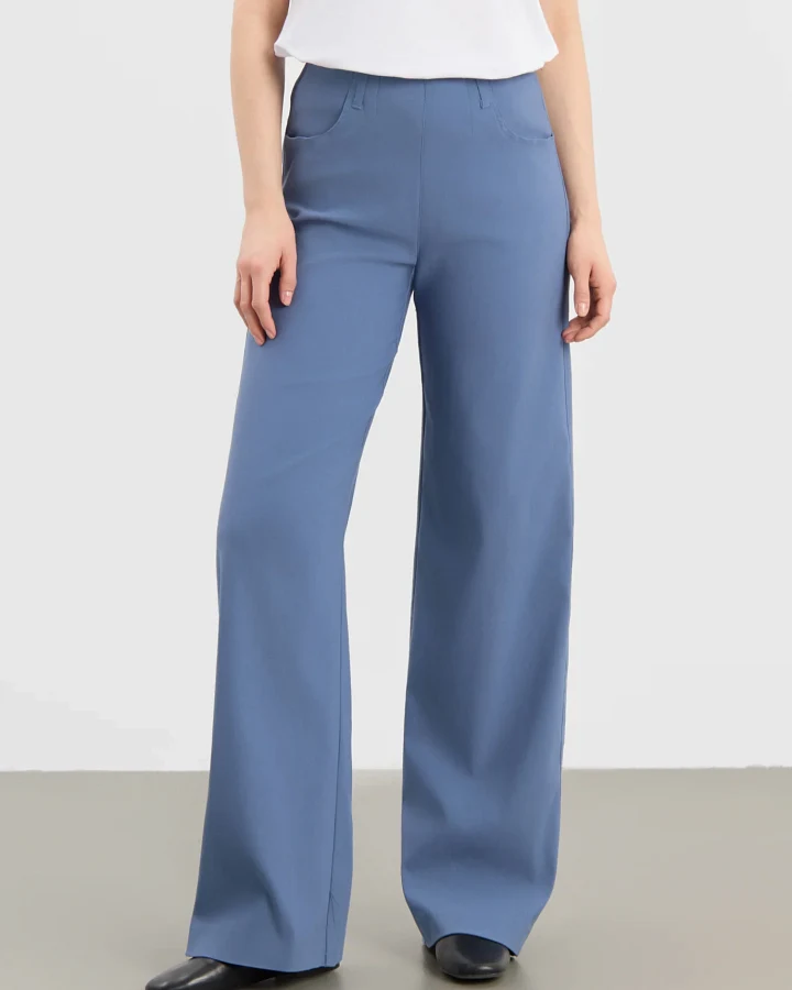 LAURIE Damen vegan Hose Donna Loose Lang Länge Blau