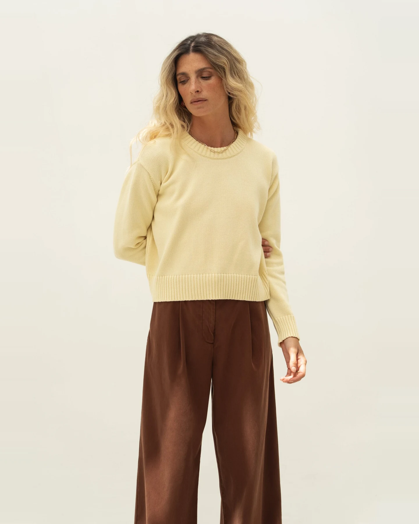 Näz Damen vegan Pullover Claudia Gelb – Ansicht 2