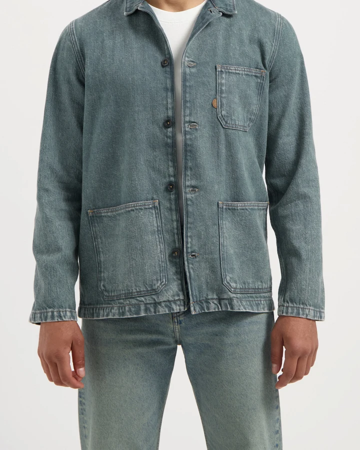 MUD Jeans Herren vegan Überhemd Sven Erde Vintage