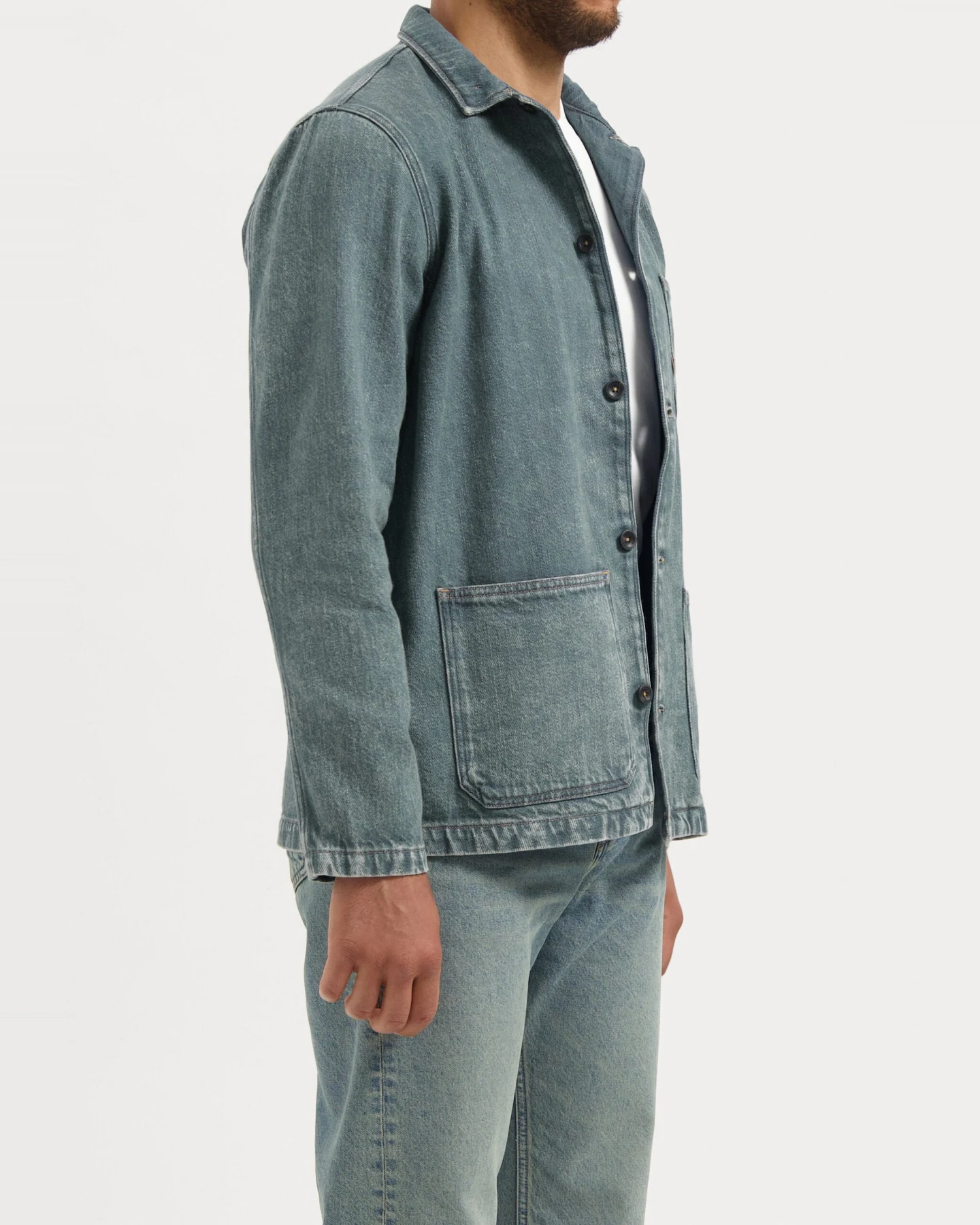 MUD Jeans Herren vegan Überhemd Sven Erde Vintage – Ansicht 2