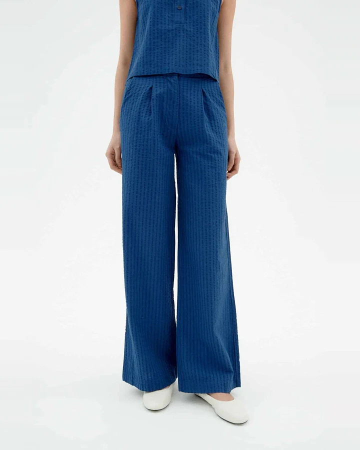 Hose Manolita Seersucker Blau