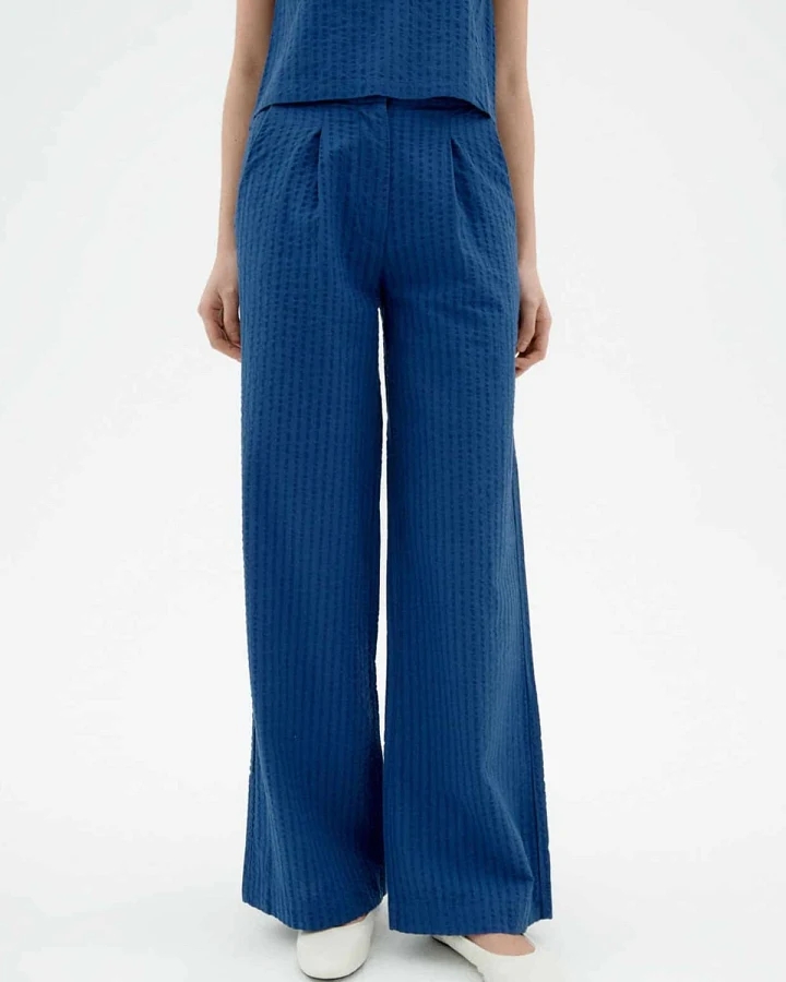 Hose Manolita Seersucker Blau