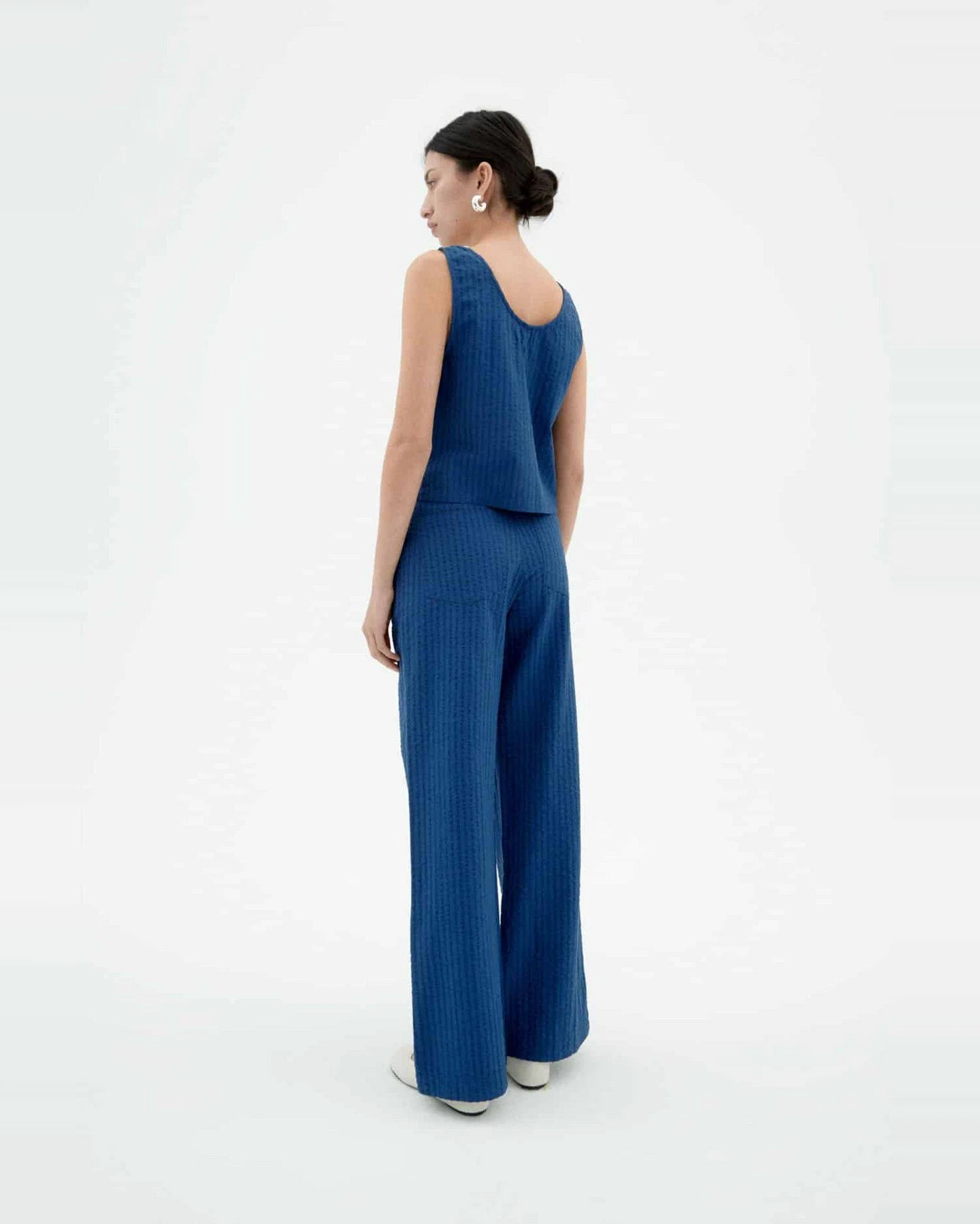Hose Manolita Seersucker Blau – Ansicht 2