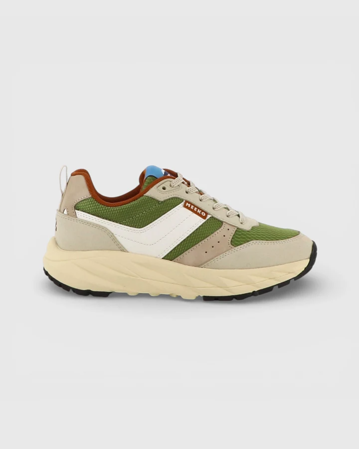 MEEKO Herren vegan Sneaker Pongo Epsom Olive Grün