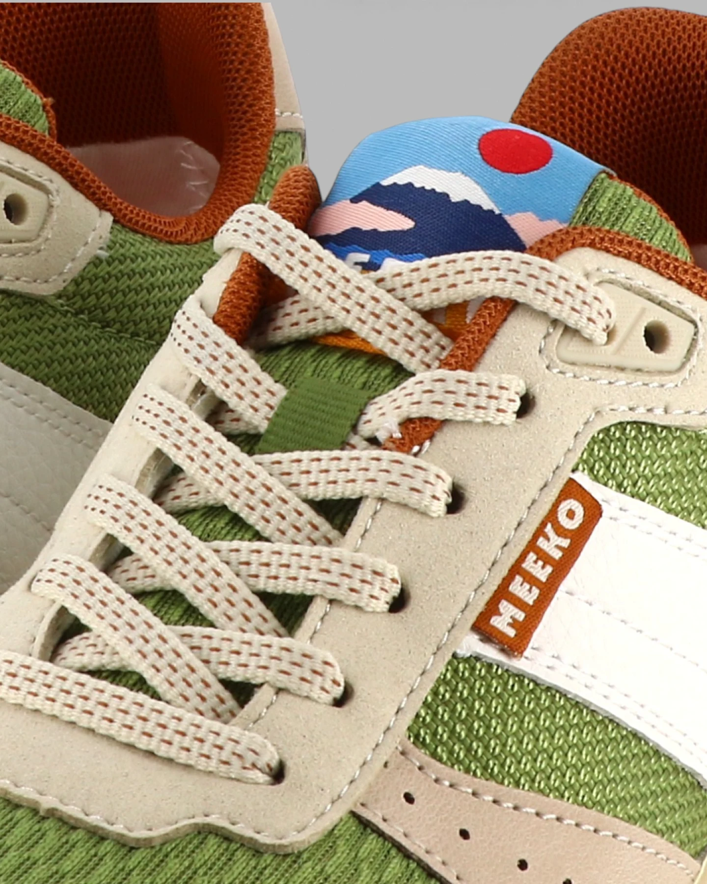 MEEKO Herren vegan Sneaker Pongo Epsom Olive Grün – Ansicht 2