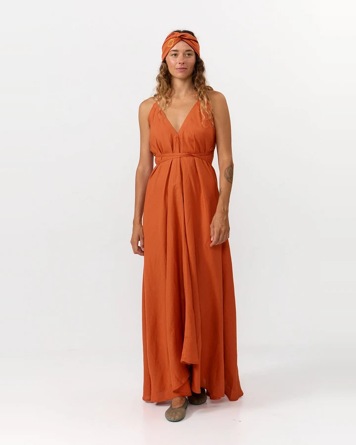 SUITE13LAB Damen vegan Kleid Mp Lang Henna