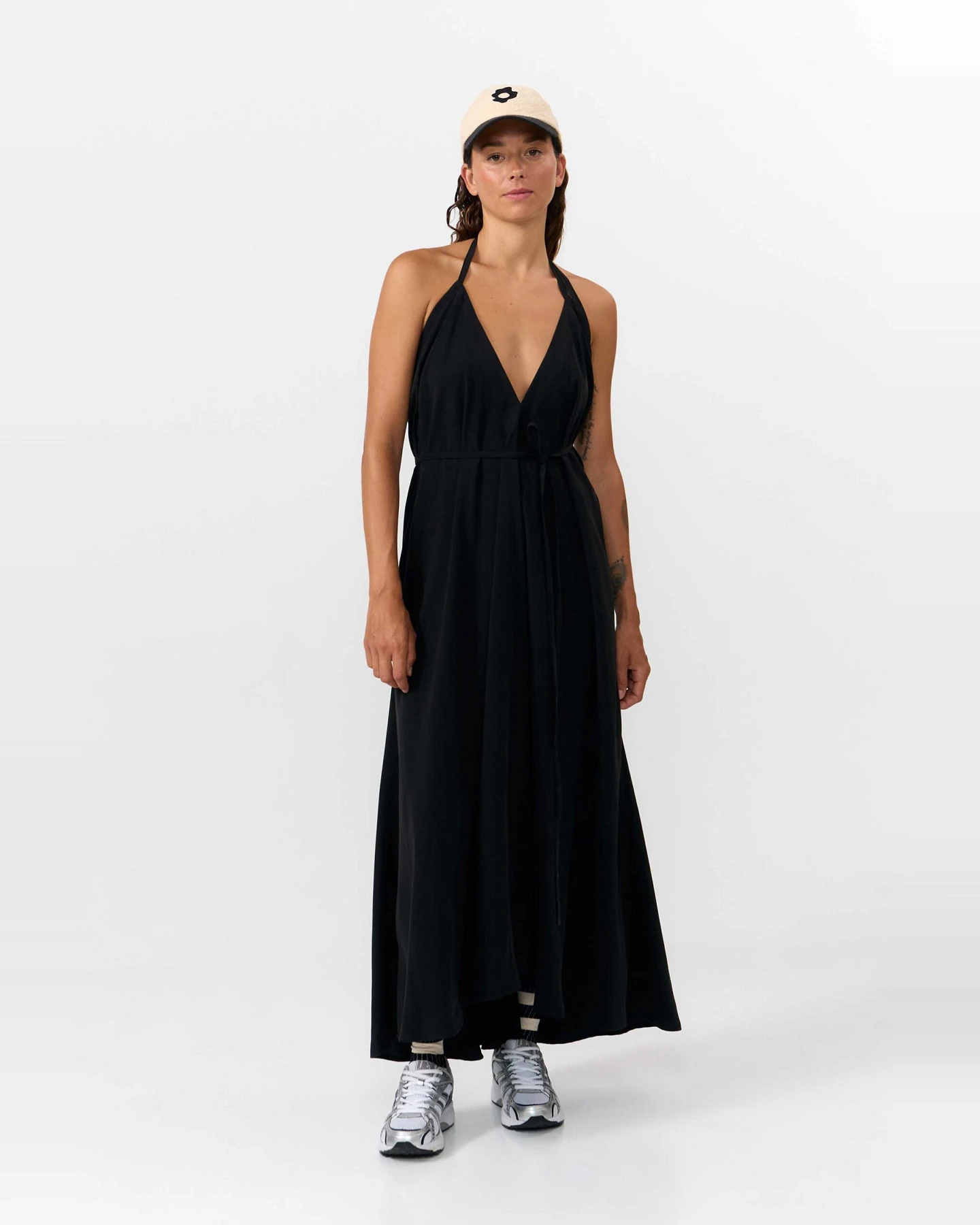 SUITE13LAB Damen vegan Kleid Mp Lang Schwarz – Ansicht 2