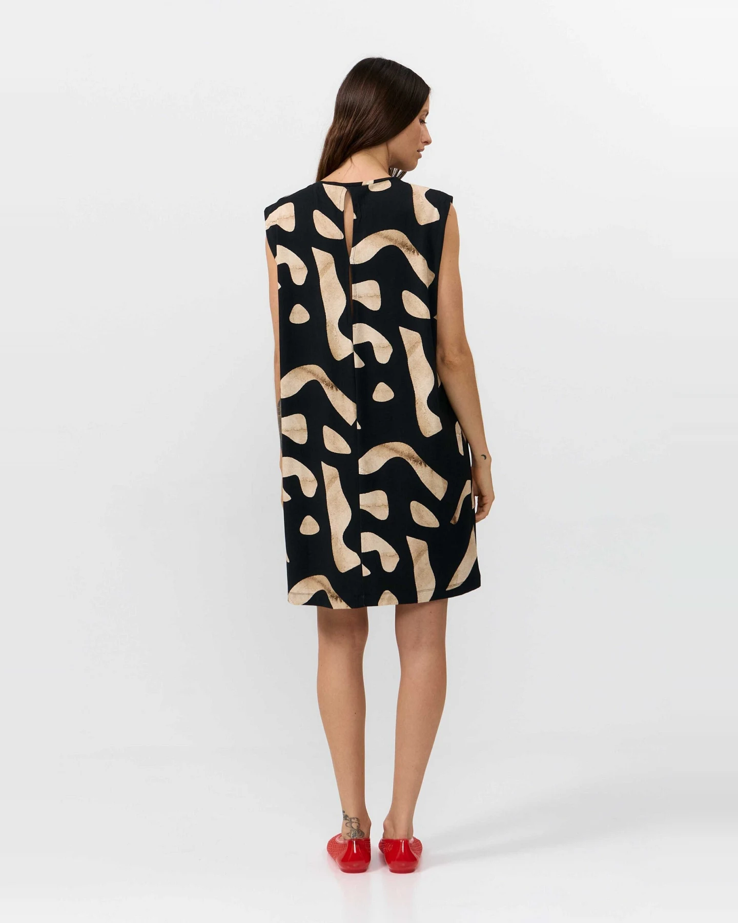 SUITE13LAB Damen vegan Kleid Shire Print Stones Schwarz – Ansicht 2