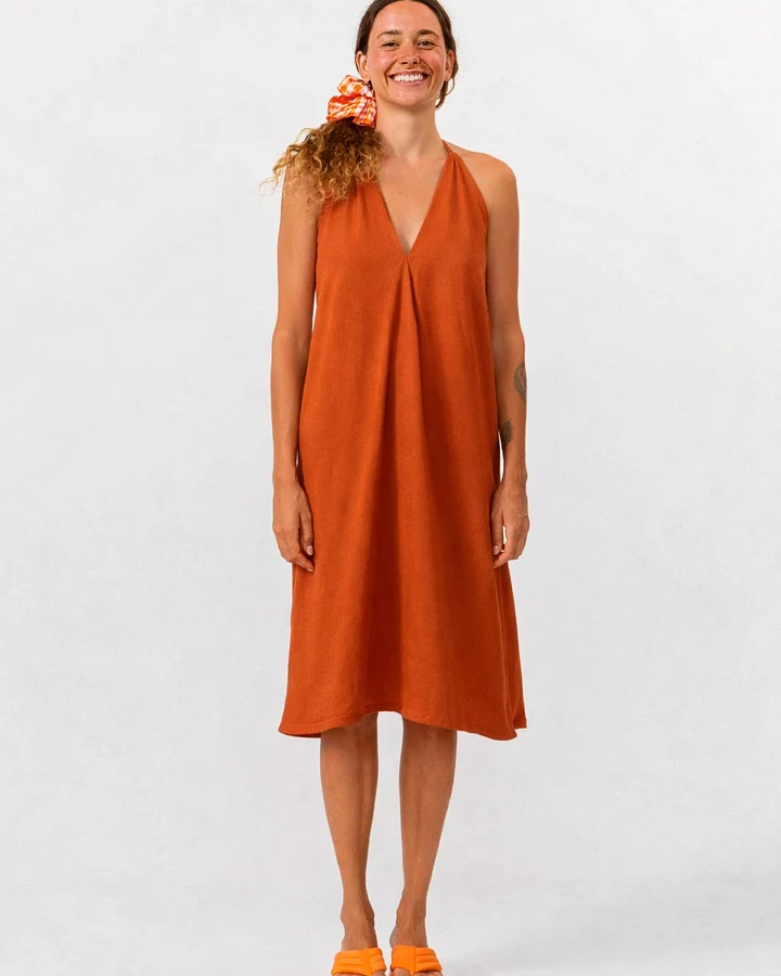 SUITE13LAB Damen vegan Kleid Mp Kurz Henna