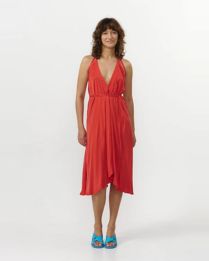 SUITE13LAB Damen vegan Kleid Mp Kurz Rot