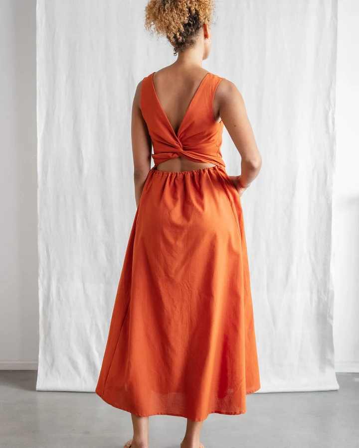 Jyoti - Fair Works Damen vegan Kleid Khushi Terracotta