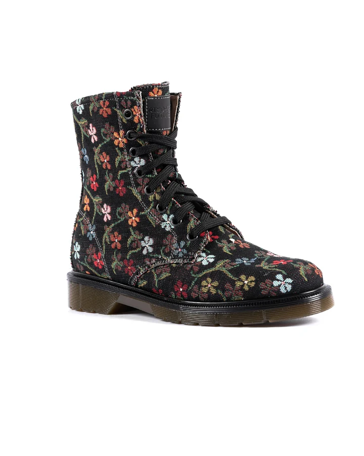 Risorse Future Damen vegan Stiefel Mr. Vegan Floret Schwarz