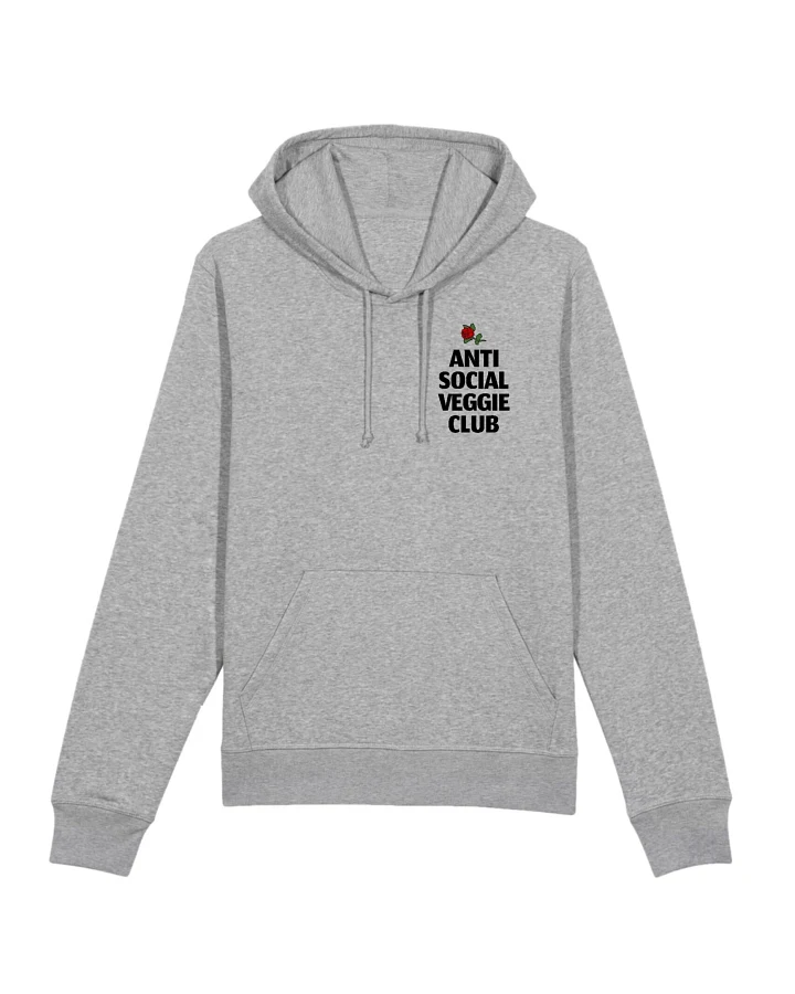 Oat Milk Club Damen vegan Anti Social Veggie Club - Hoodie Aus Bio-Baumwolle Grau
