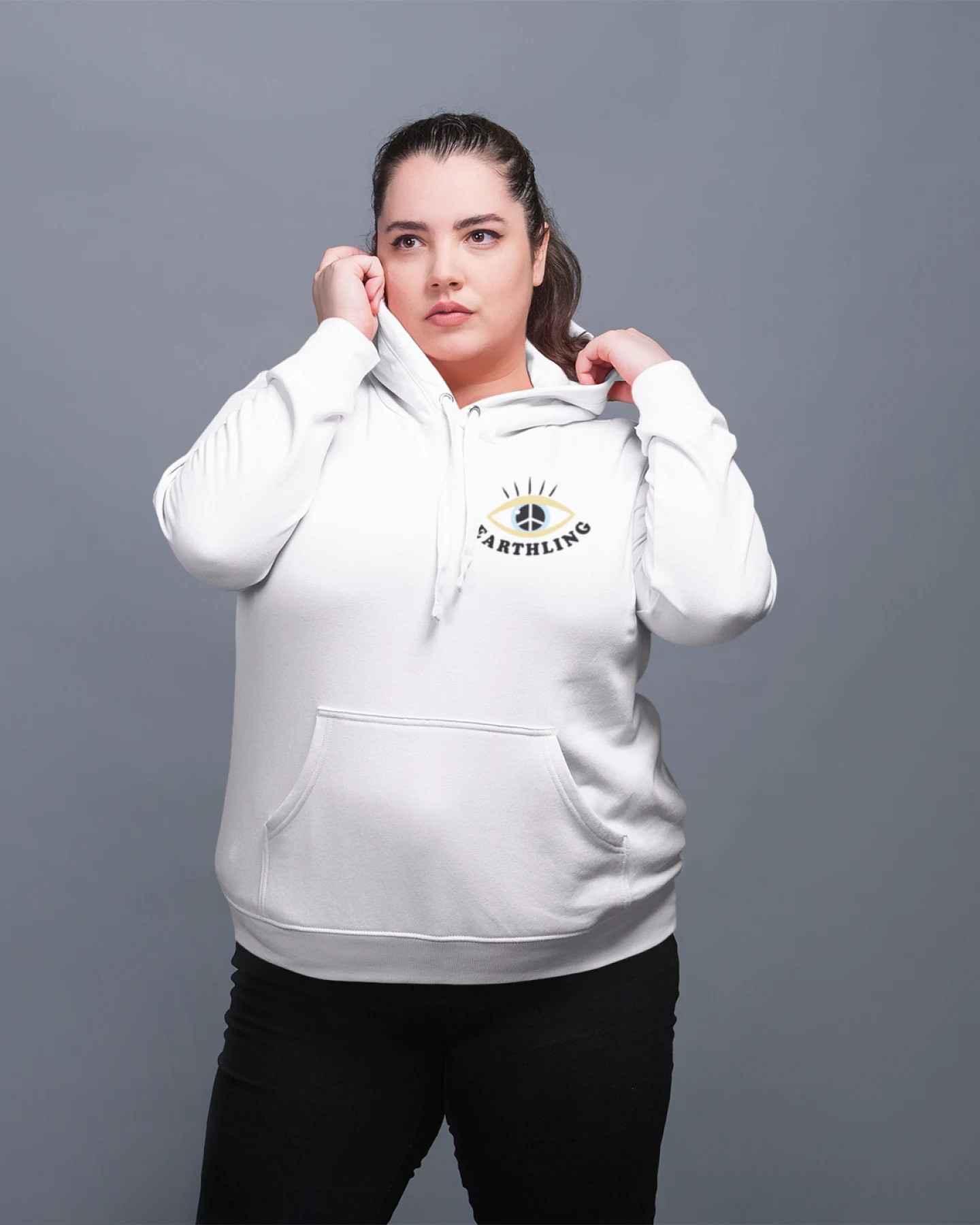 Oat Milk Club Damen vegan Earthling - Hoodie Aus Bio-Baumwolle Navy – Ansicht 2