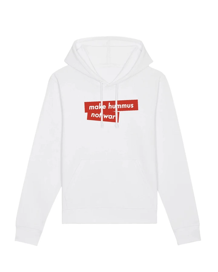 Oat Milk Club Damen vegan Make Hummus Not War - Hoodie Weiß