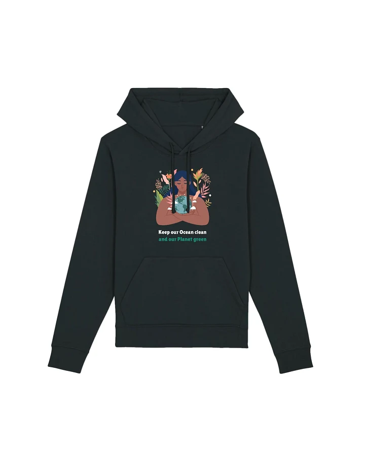 Oat Milk Club Damen vegan Unisex Hoodie Green Planet - Schwarz