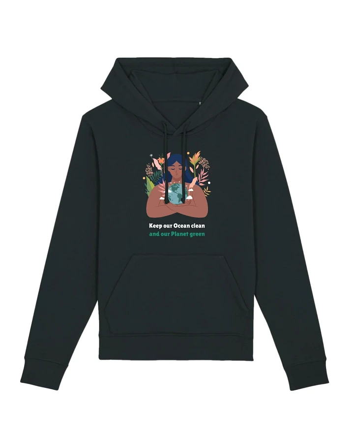 Oat Milk Club Damen vegan Unisex Hoodie Green Planet - Schwarz