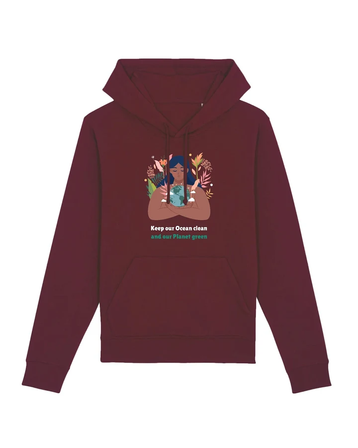 Oat Milk Club Damen vegan Unisex Hoodie Green Planet - Kastanienbraun