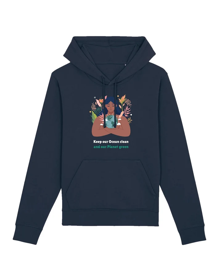 Oat Milk Club Damen vegan Unisex Hoodie Green Planet - Navy