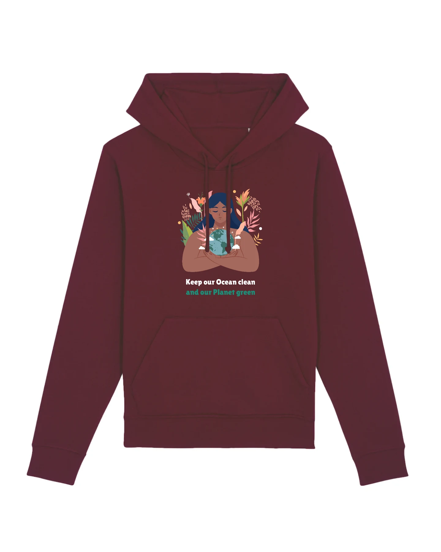 Oat Milk Club Damen vegan Unisex Hoodie Green Planet - Navy – Ansicht 2