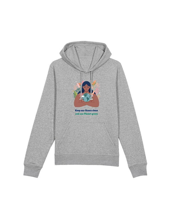 Oat Milk Club Damen vegan Unisex Hoodie Green Planet - Grau