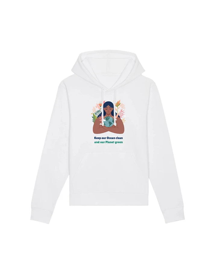 Oat Milk Club Damen vegan Unisex Hoodie Green Planet - Weiß