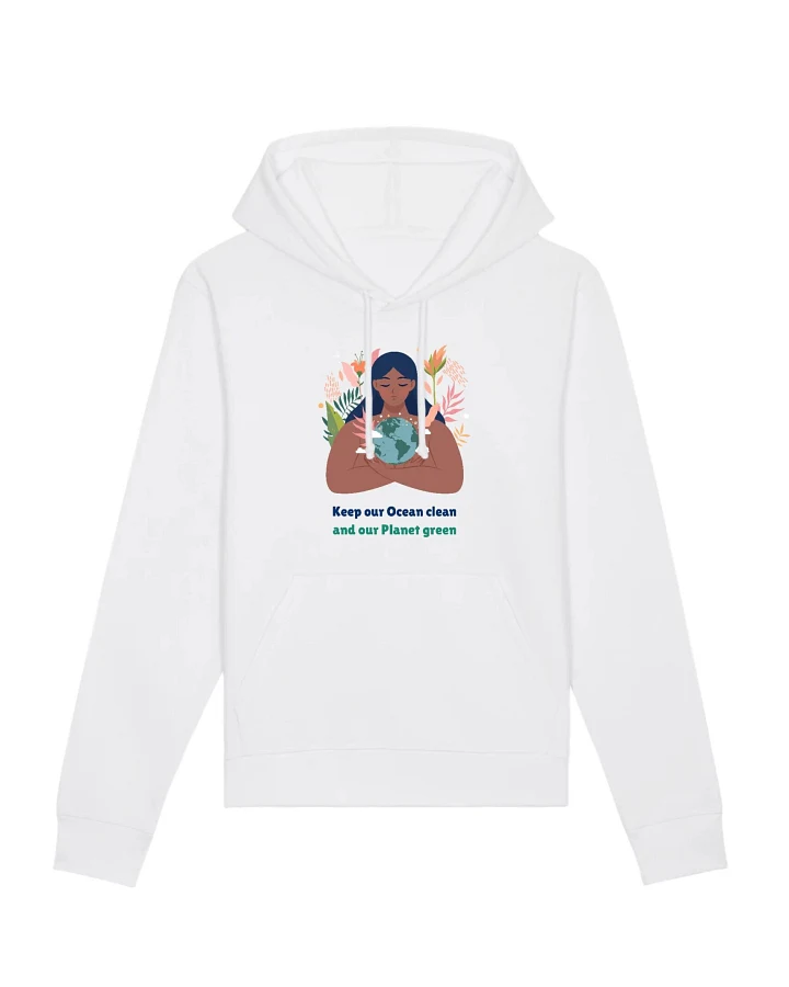 Oat Milk Club Damen vegan Unisex Hoodie Green Planet - Weiß