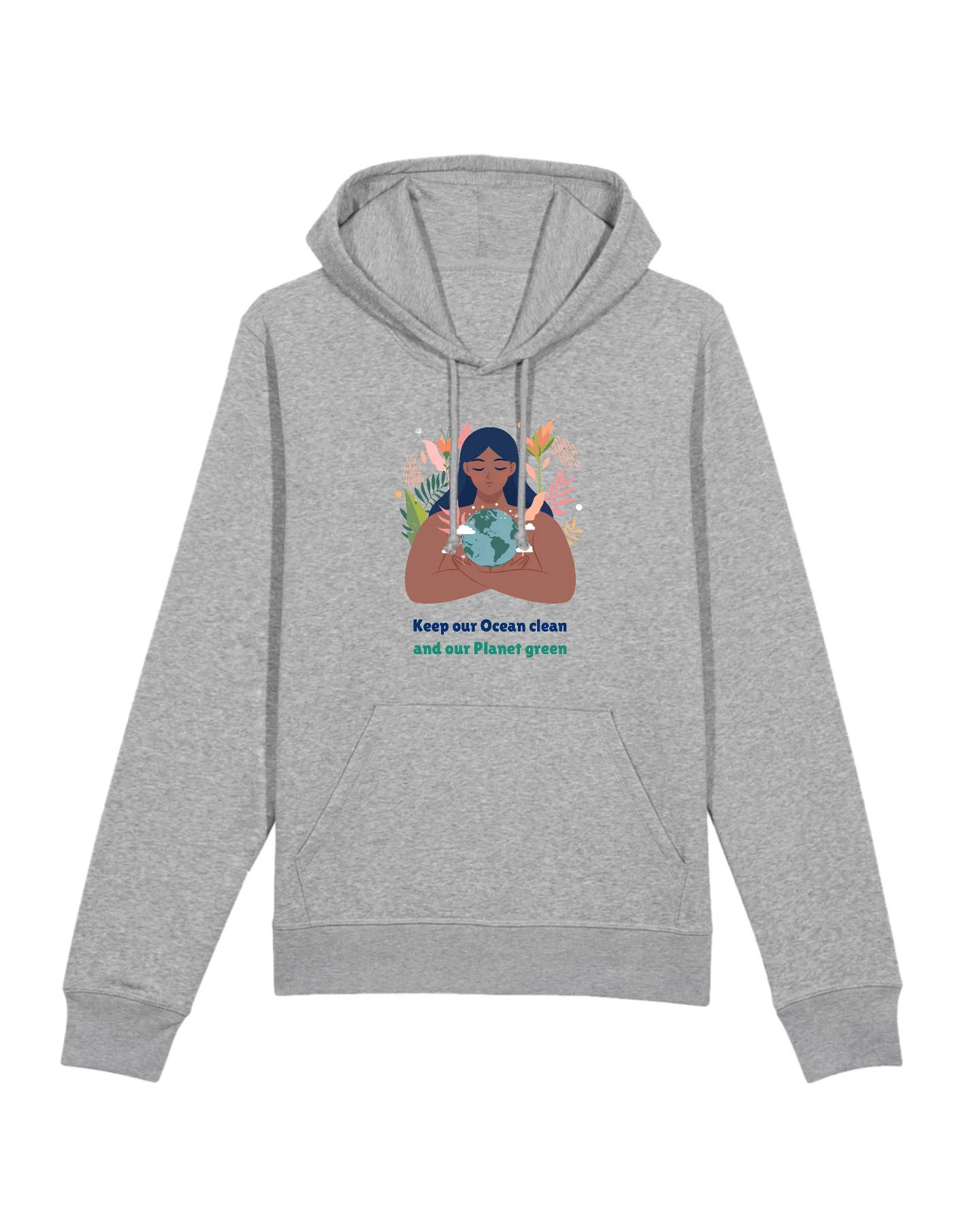 Oat Milk Club Damen vegan Unisex Hoodie Green Planet - Weiß – Ansicht 2