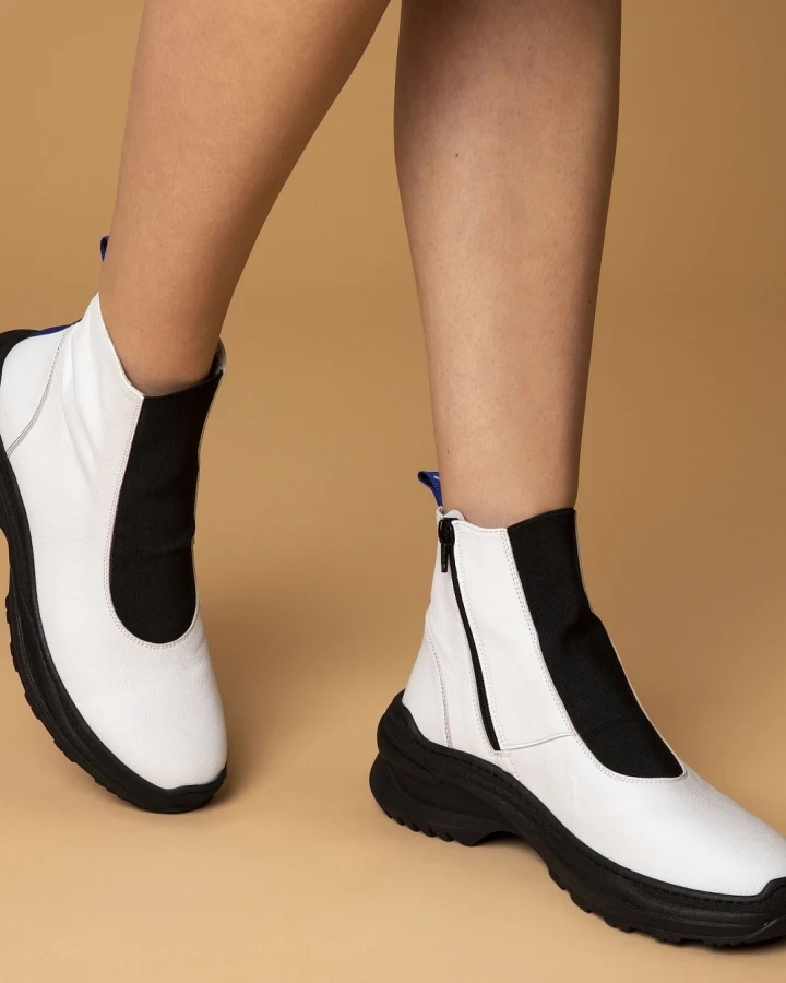 VENUS IS VEGAN Damen vegan Stiefeletten Spark Weiß Schwarz