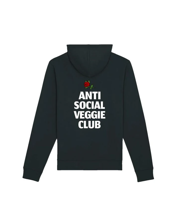 Plant Faced Clothing Damen vegan Hoodie Anti Social Veggie Club Schwarz