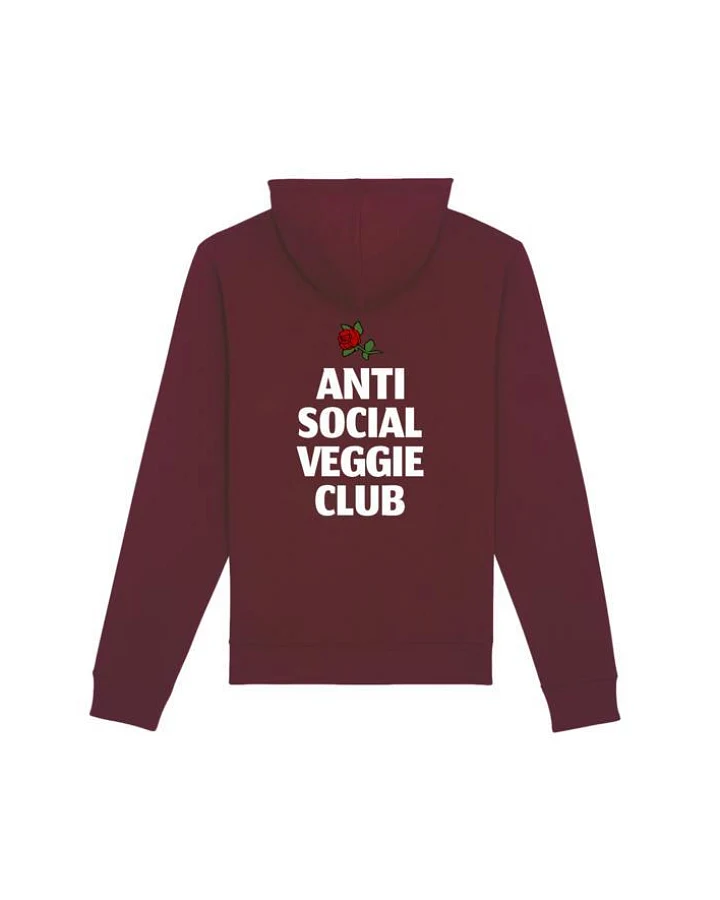 Plant Faced Clothing Damen vegan Hoodie Anti Social Veggie Club Bordeaux