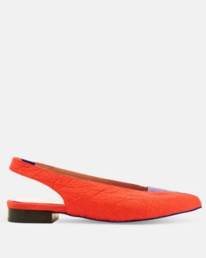 Momoc Damen vegan Sandale Ananas Bicolor Rot
