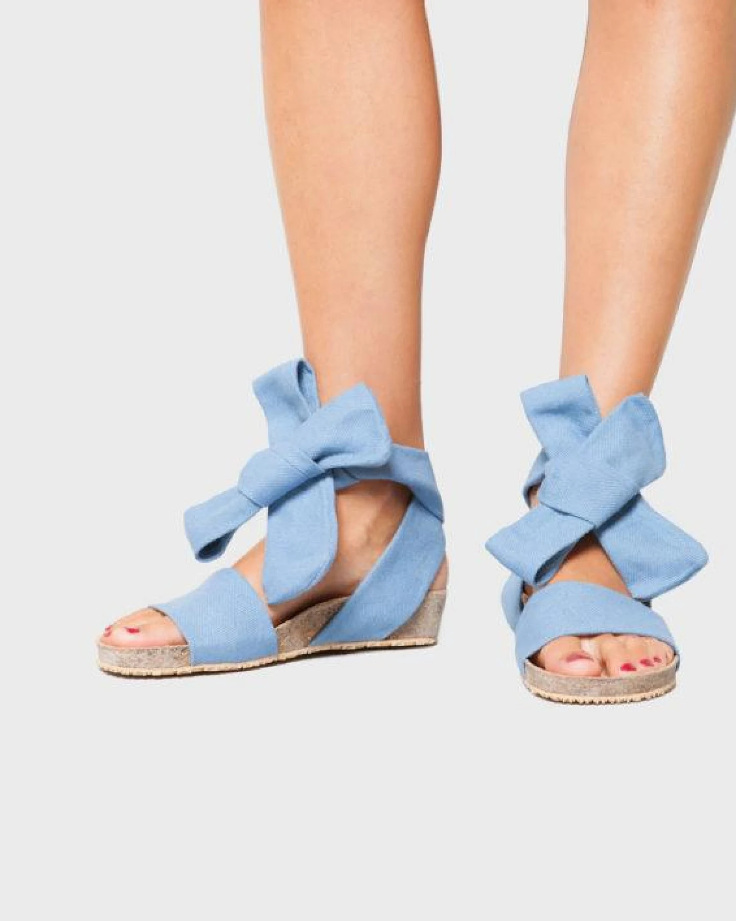 Momoc Damen vegan Sandale Pastellblau – Ansicht 2