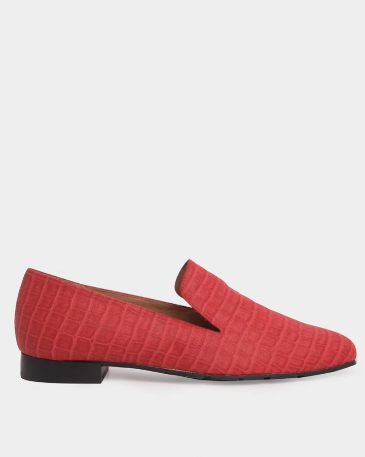 Momoc Damen vegan Loafer Krokorot