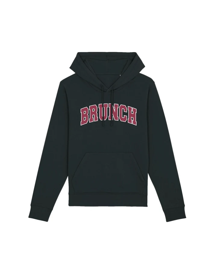 Oat Milk Club Damen vegan Kapuzenpullover Brunch Schwarz