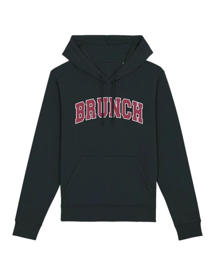 Oat Milk Club Damen vegan Kapuzenpullover Brunch Schwarz