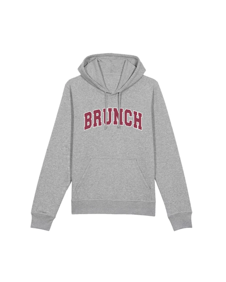 Oat Milk Club Damen vegan Kapuzenpullover Brunch Grau