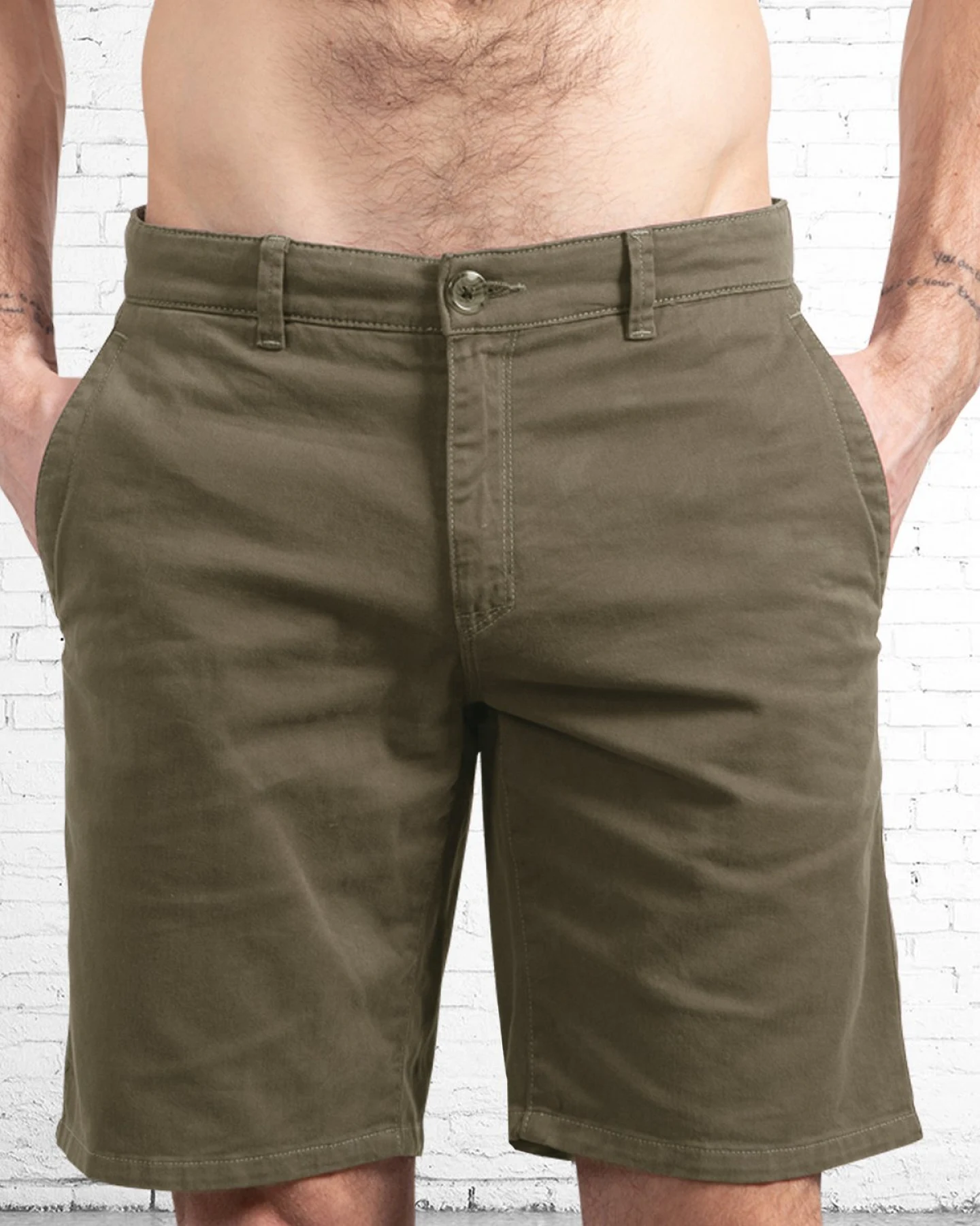 The Driftwood Tales Herren vegan Kurze Chino Beige – Ansicht 2